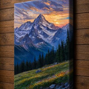 Emberlight Alpine Majesty – Premium Nature Landscape Canvas